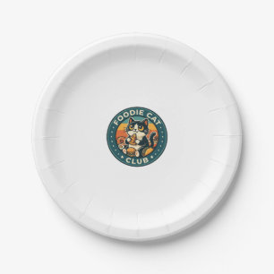 Foodie Cat Cute Kitty Design - Foodie Cat Club_1 Paper Plate