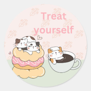 Foodie Cats Classic Round Sticker