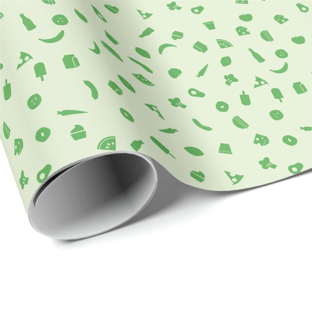 Foodie Christmas Pattern | Editable Colour Wrapping Paper (Roll Corner)
