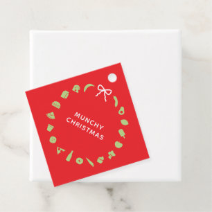 Foodie Christmas Wreath Editable Colour Festive Favour Tags