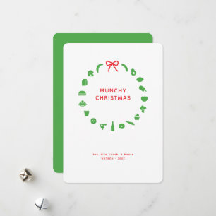 Foodie Christmas Wreath Editable Colour Festive Holiday Card
