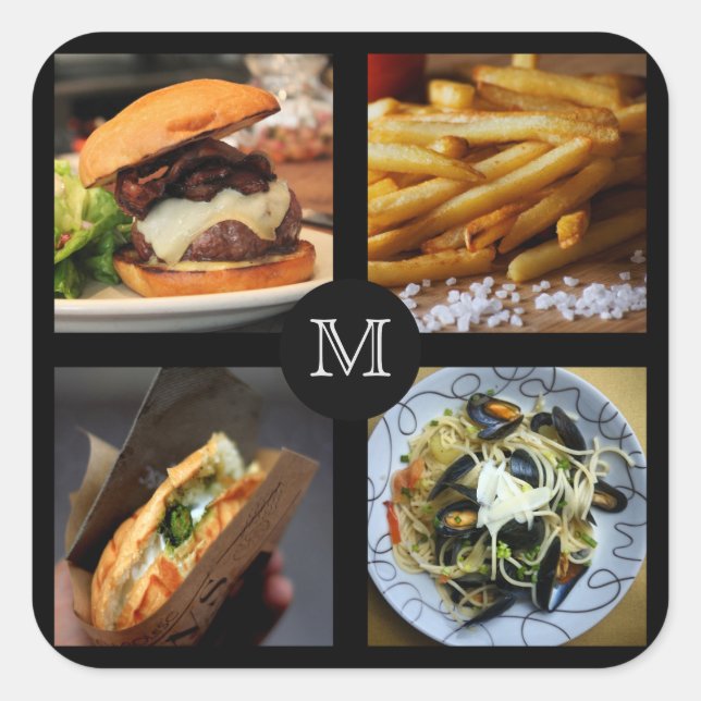 Foodie custom monogram stickers 4 (Front)