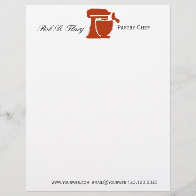 Foodie Food Blogger Delicious Baked Letterhead (Front)