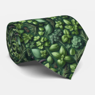Foodie Kitchen Neck Tie   Fresh Garden Herbs 