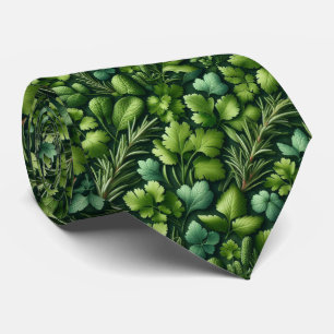 Foodie Kitchen Neck Tie   Fresh Garden Herbs 