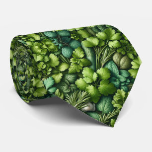 Foodie Kitchen Neck Tie   Fresh Garden Herbs 