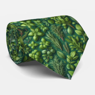 Foodie Kitchen Neck Tie   Fresh Garden Herbs 