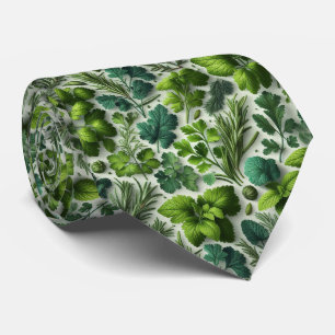 Foodie Kitchen Neck Tie   Fresh Garden Herbs 