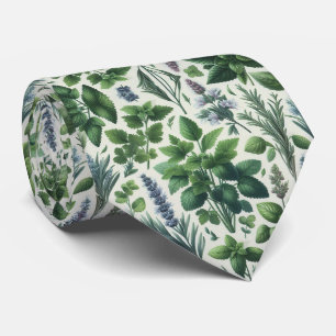 Foodie Kitchen Neck Tie   Fresh Garden Herbs 
