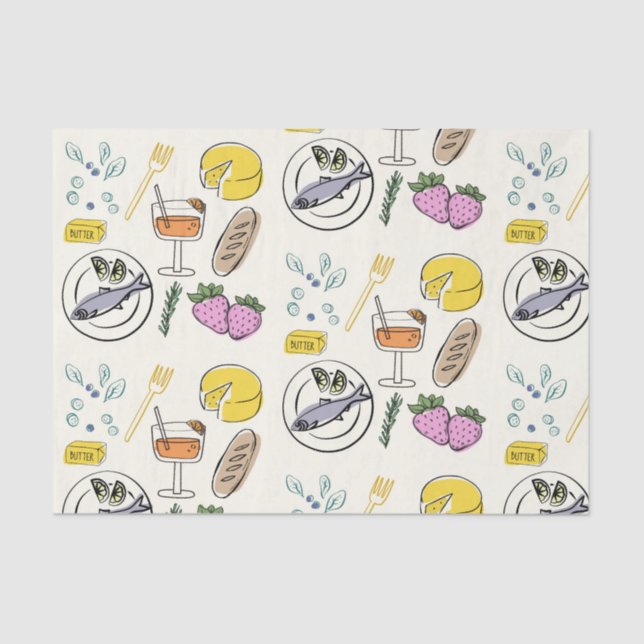  Foodie Minimalist Tissue Paper (Front)