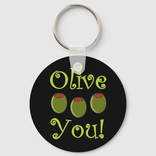 Foodie Olive You Keychain (Front)