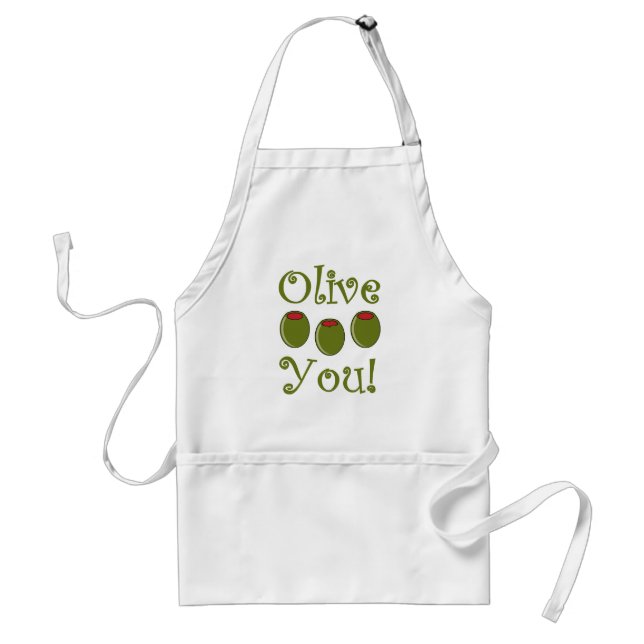 Foodie Olive You Standard Apron (Front)