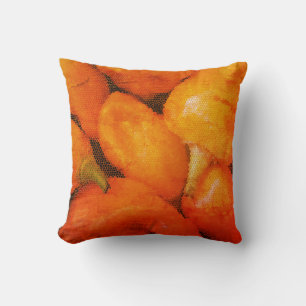 Foodie Orange Food Garden Veggie Chili Pepper Throw Pillow