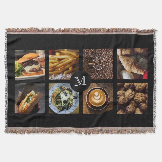 Foodie Personnalisé Monogramme jeter couverture 1 (Devant)