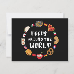 Foods around the world postcard