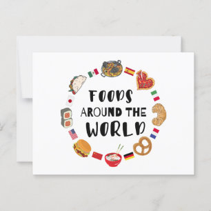 Foods around the world postcard