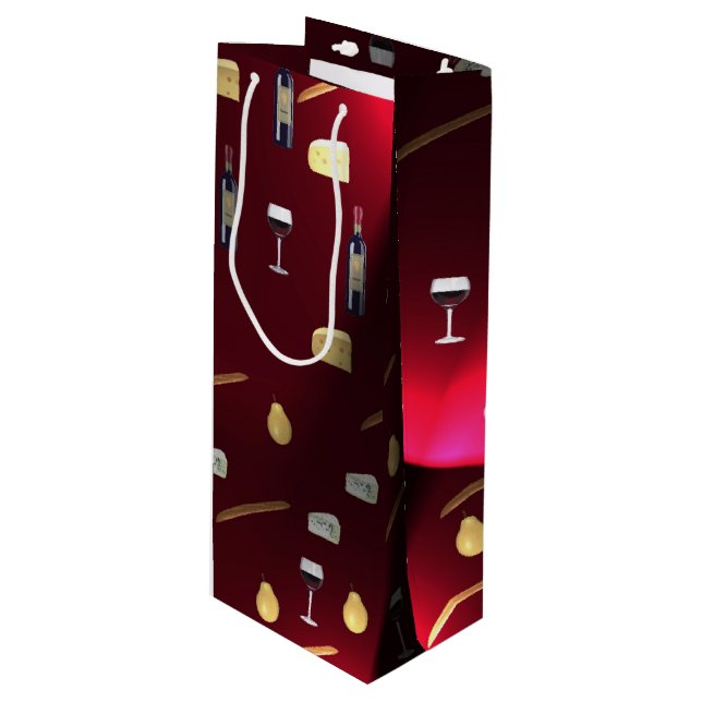 Foods Delight Cranberry Lights Wine Gift Bag (Front Angled)