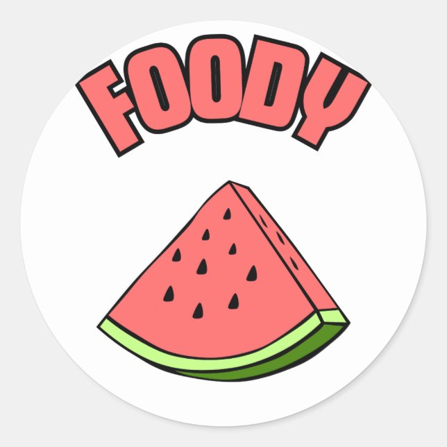Foody 2 classic round sticker (Front)