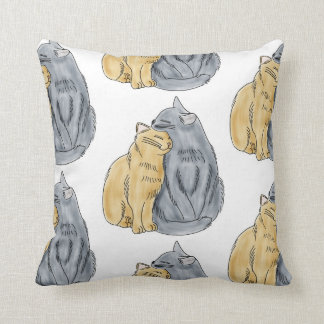 FooFooCat: Hugging Love Cats Throw Pillow