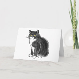 FooFooCat: Jumbo Fluffy Tuxedo Cat Card