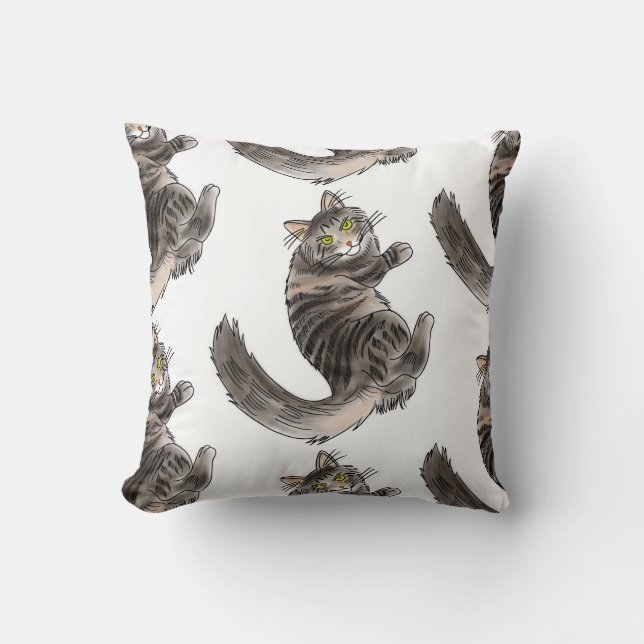 FooFooCat: Jumbo Maine Coon Throw Pillow (Front)