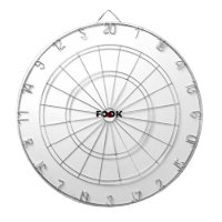 Fook black on white dartboard