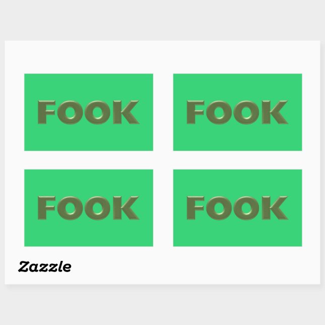 Fook green rectangle large stickers (Sheet)