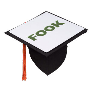 Fook white graduation cap