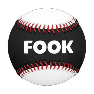 Fook white on black baseball