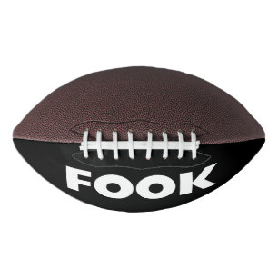 Fook white on black football