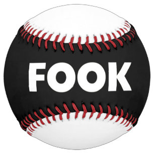 Fook white on black softball