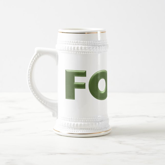 Fook white stein w gold trim (Left)