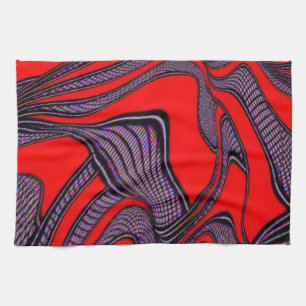 foolish movements, red black kitchen towel