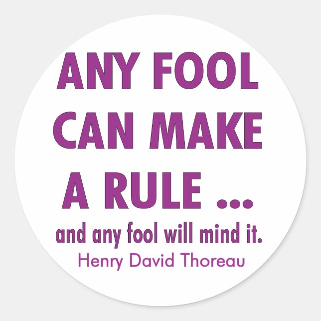 Fools and Rules Classic Round Sticker (Front)