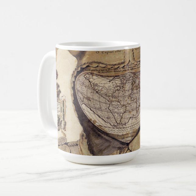 Fool's Cap World Map Coffee Mug (Front Left)