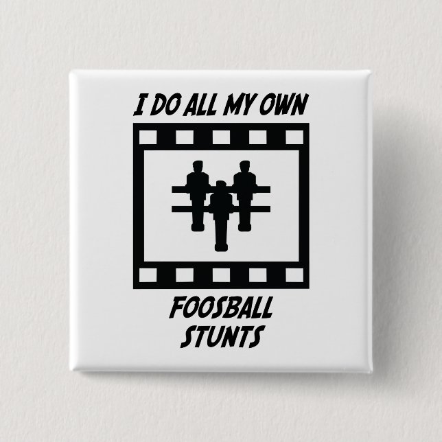 Foosball Stunts 2 Inch Square Button (Front)
