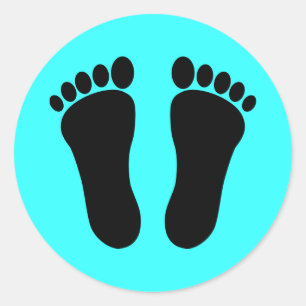 Foot_001_Print_Two_Vector_Clipart Classic Round St Sticker