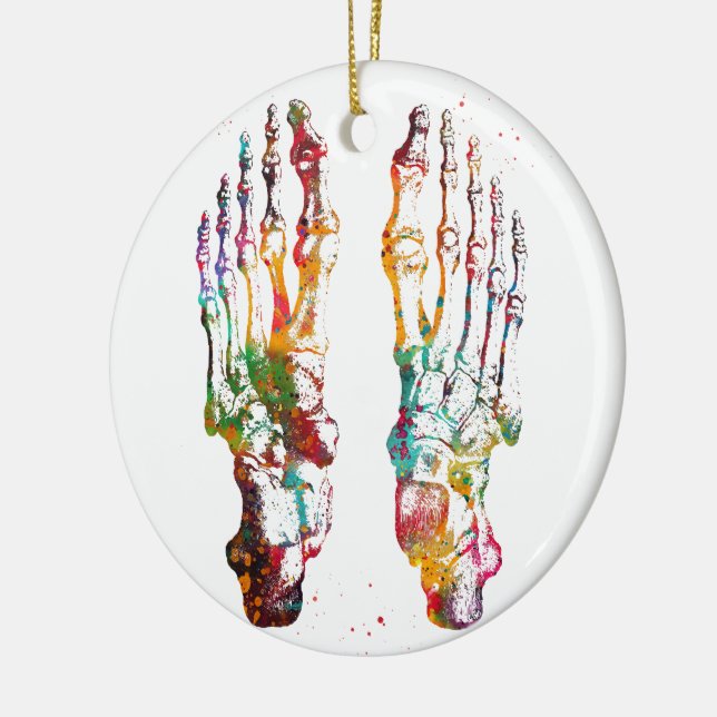 Foot Bones Ceramic Ornament (Left)