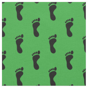 Foot Feet Footprints Green Black Fabric