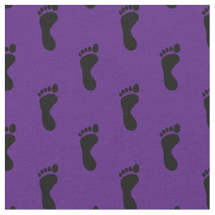 Foot Feet Footprints Purple Black Fabric