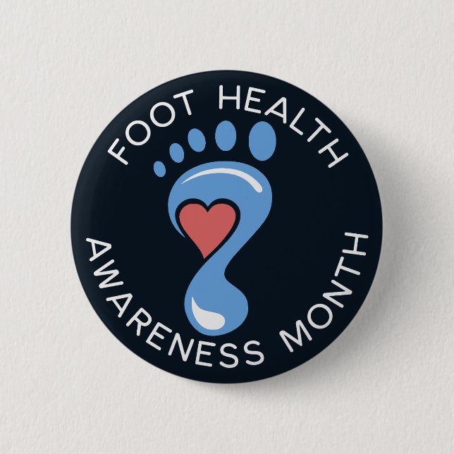 Foot Health Awareness Month Sticker 2 Inch Round Button (Front)