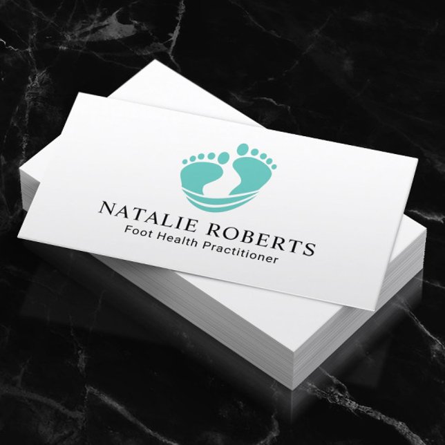 Foot Healthcare Practitioner Massage Spa Teal Business Card (Creator Uploaded)