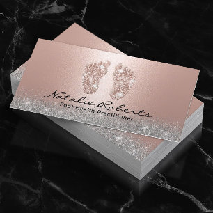 Foot Massage Practitioner Modern Rose Gold Spa Business Card