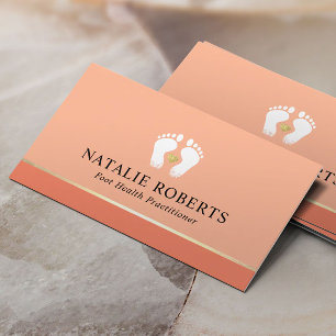 Foot Massage Therapist Podiatrist Peach Color SPA Business Card