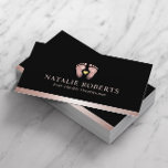 Foot Massage Therapist Podiatrist Rose Gold Black Business Card<br><div class="desc">Foot Massage Therapist Podiatrist Rose Gold Border Spa Business Cards.</div>