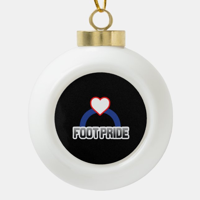 Foot Pride Ceramic Ball Christmas Ornament (Front)