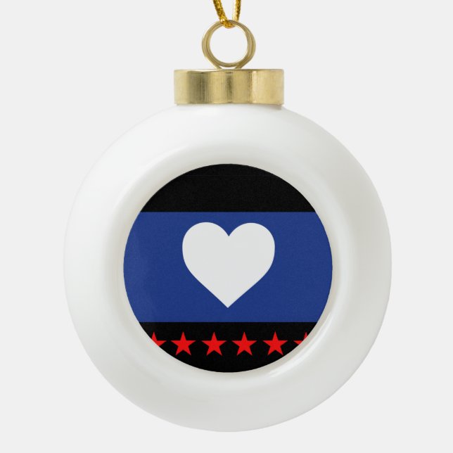 Foot Pride Flag Ceramic Ball Christmas Ornament (Front)