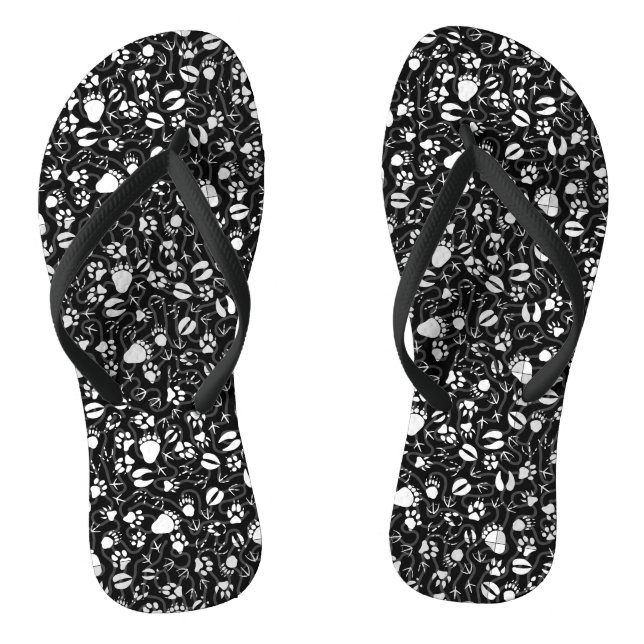 Foot prints 01.b. Black BG Flip Flops (Footbed)