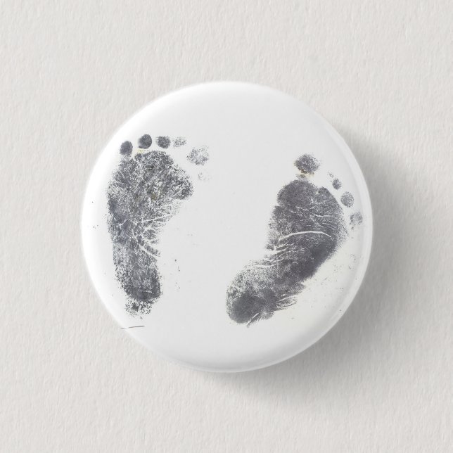 Foot prints 1 inch round button (Front)