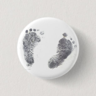 Foot prints 1 inch round button